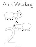 Ants WorkingColoring Page