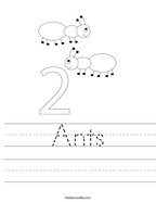 Ants Handwriting Sheet