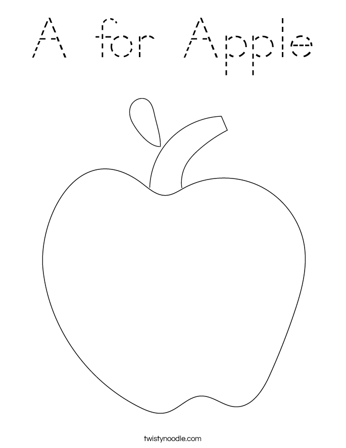 A for Apple Coloring Page