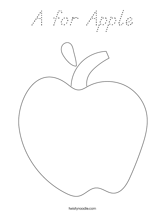 A for Apple Coloring Page