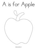 A is for Apple Coloring Page