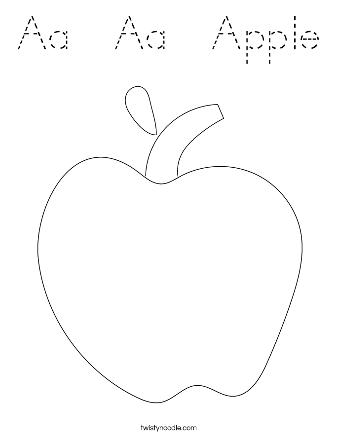 Aa  Aa  Apple Coloring Page