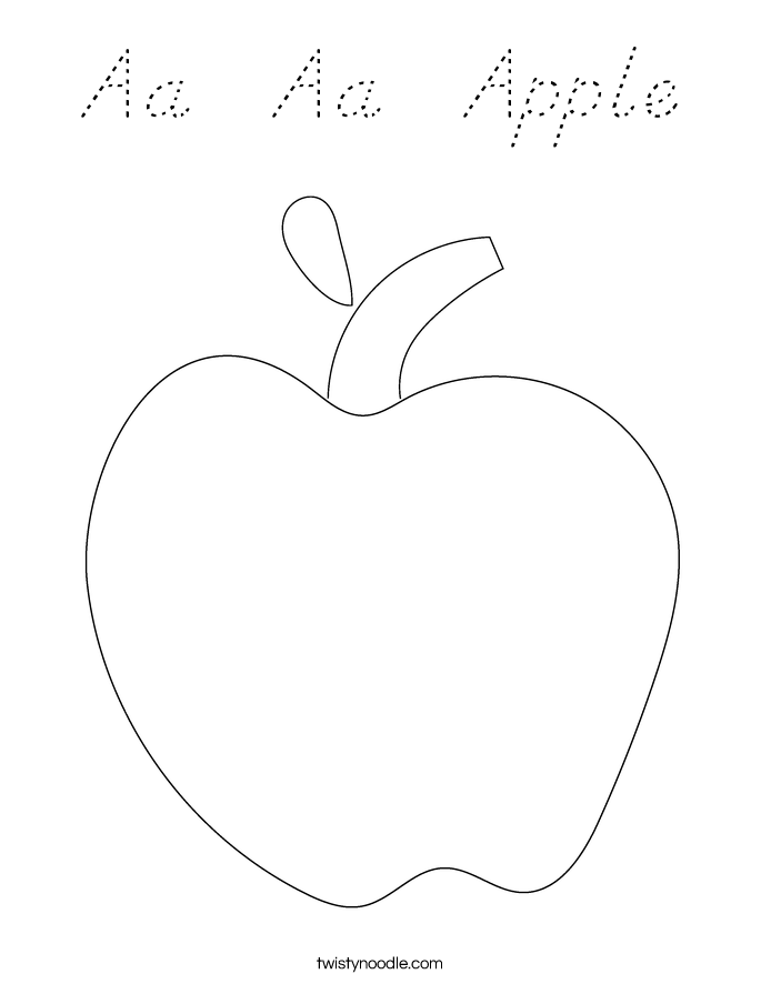 Aa  Aa  Apple Coloring Page