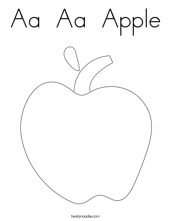 Aa  Aa  Apple Coloring Page