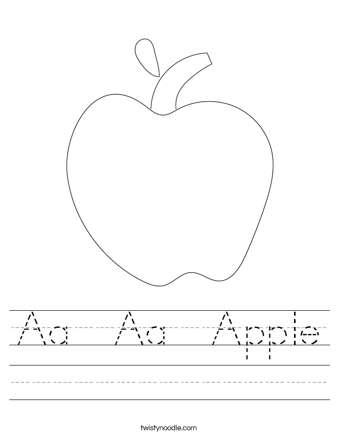 Aa  Aa  Apple Worksheet