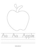 Aa  Aa  Apple Worksheet