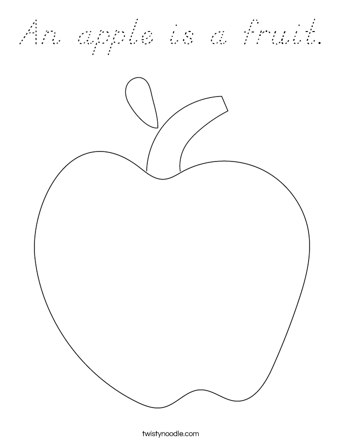 An apple is a fruit. Coloring Page