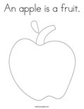 An apple is a fruit.Coloring Page