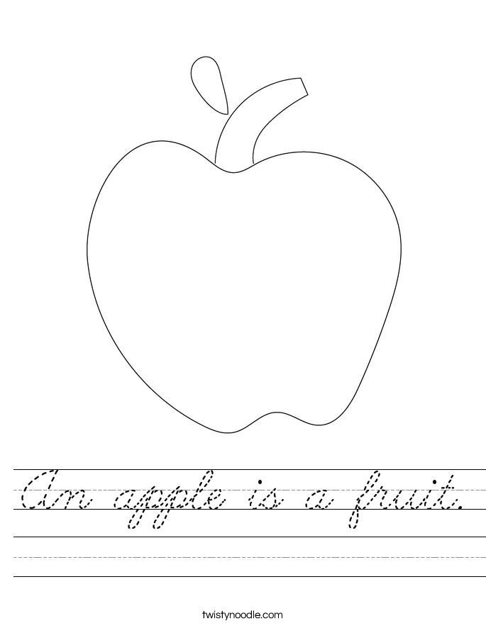 An apple is a fruit. Worksheet