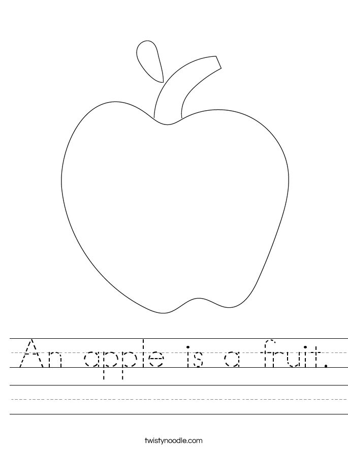 An apple is a fruit. Worksheet