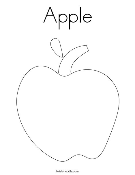 Download Apple Coloring Page - Twisty Noodle