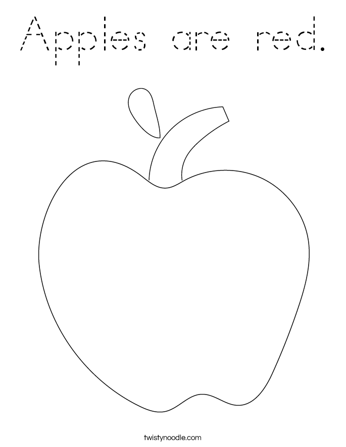 Apples are red. Coloring Page