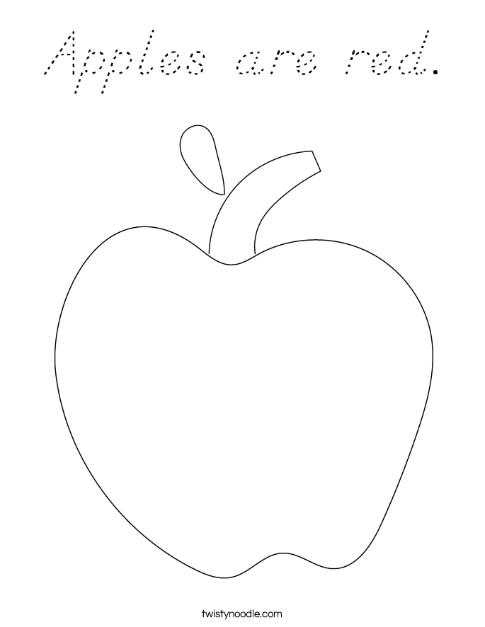 Apples are red. Coloring Page