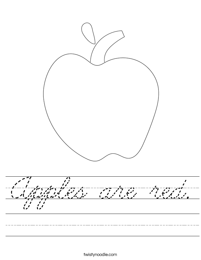 Apples are red. Worksheet