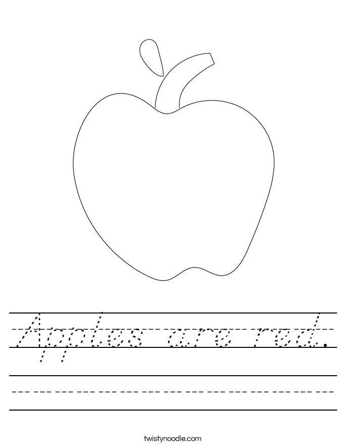 Apples are red. Worksheet