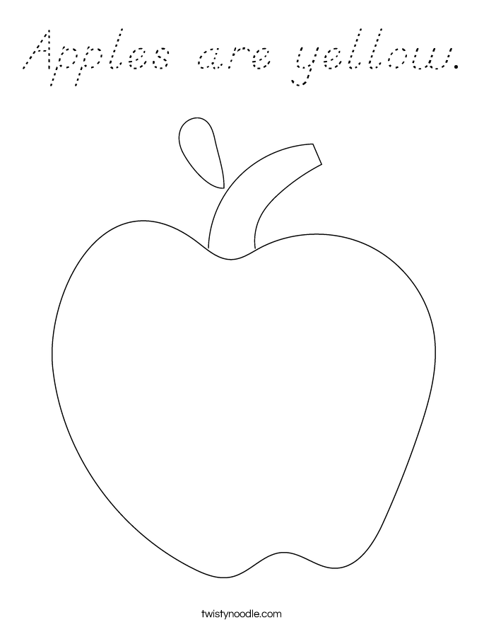 Apples are yellow. Coloring Page