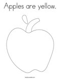 Apples are yellow. Coloring Page