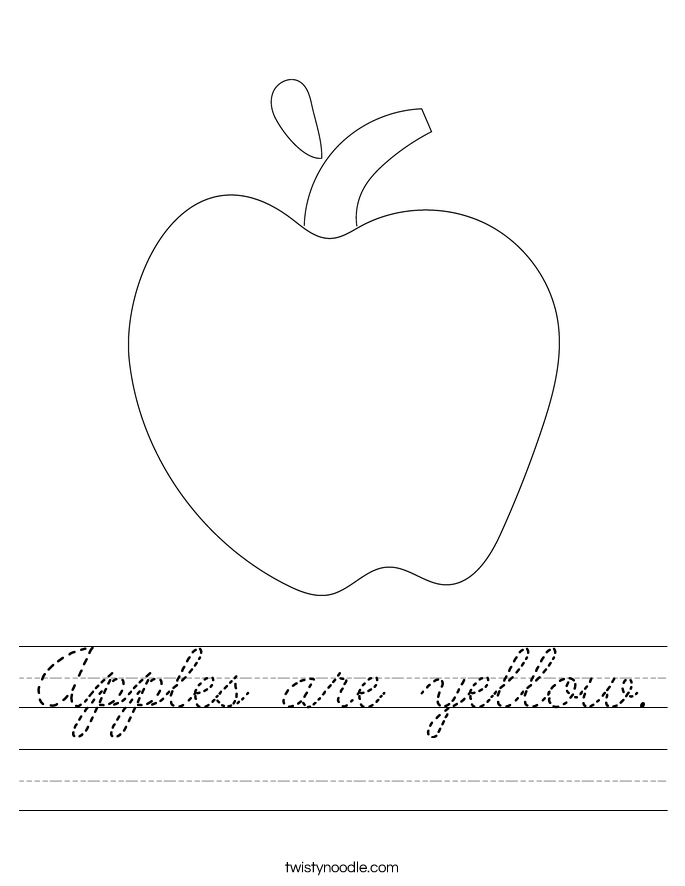 Apples are yellow. Worksheet