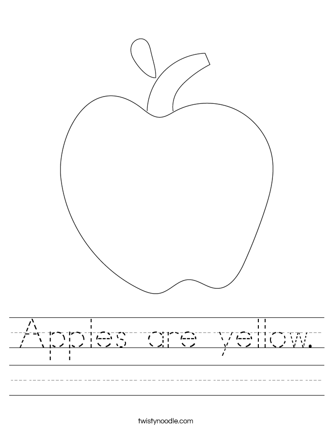 Apples are yellow. Worksheet