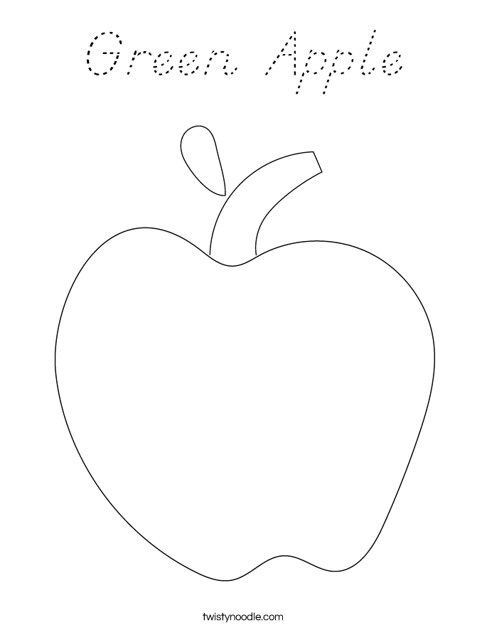 Green Apple Coloring Page