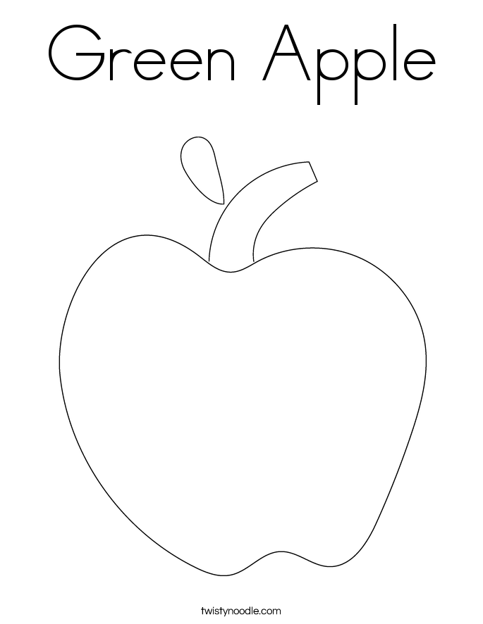 Green Apple Coloring Page Twisty Noodle