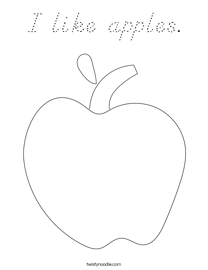 I like apples. Coloring Page