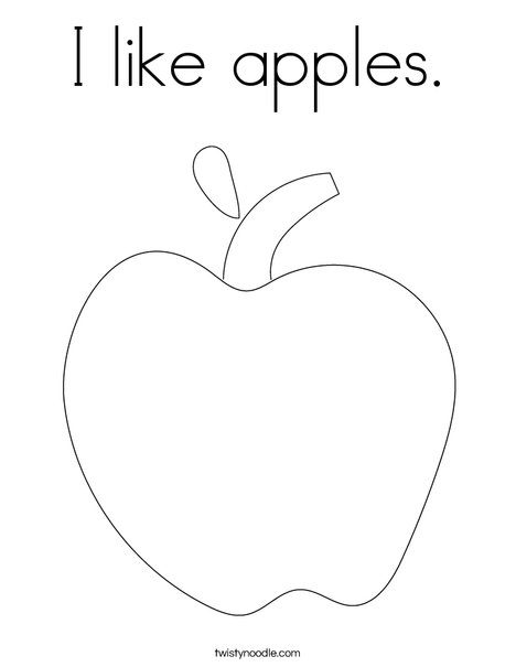 I like apples Coloring Page - Twisty Noodle