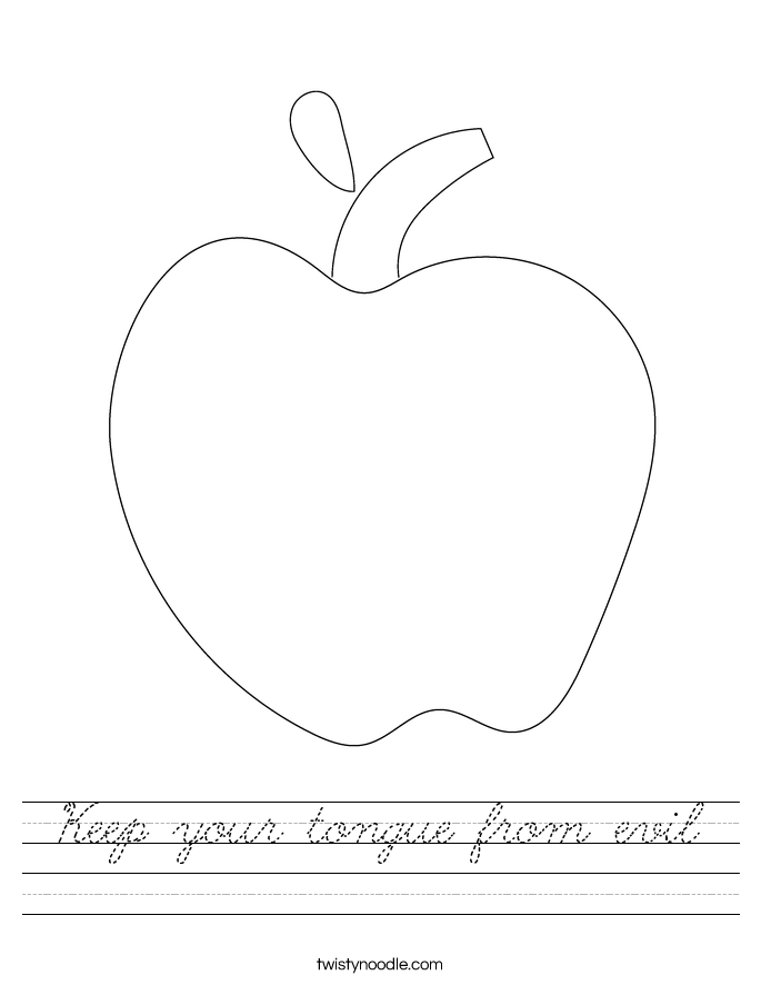 Keep your tongue from evil Worksheet