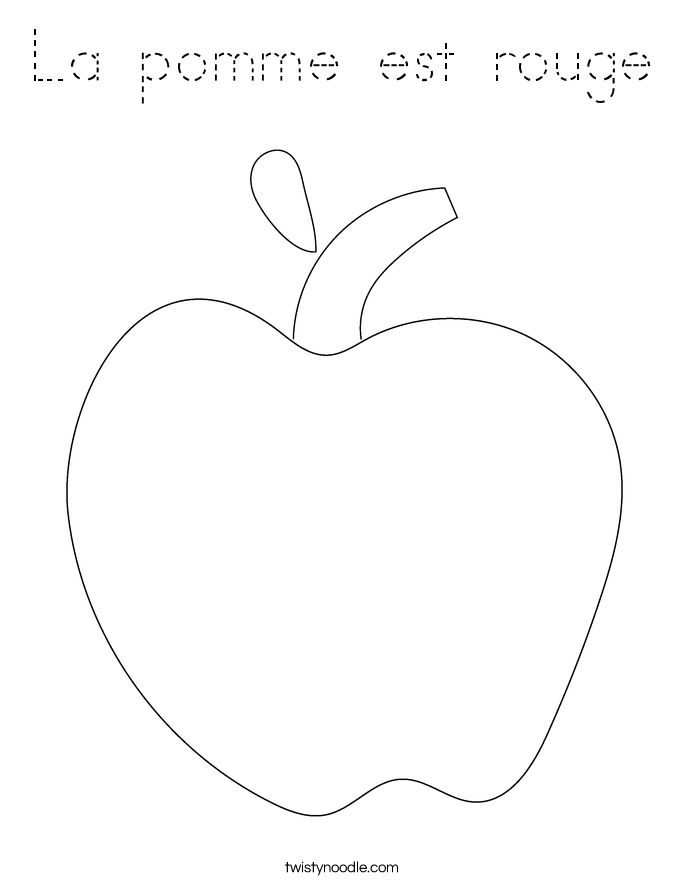 La pomme est rouge Coloring Page