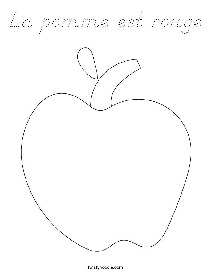 La pomme est rouge Coloring Page