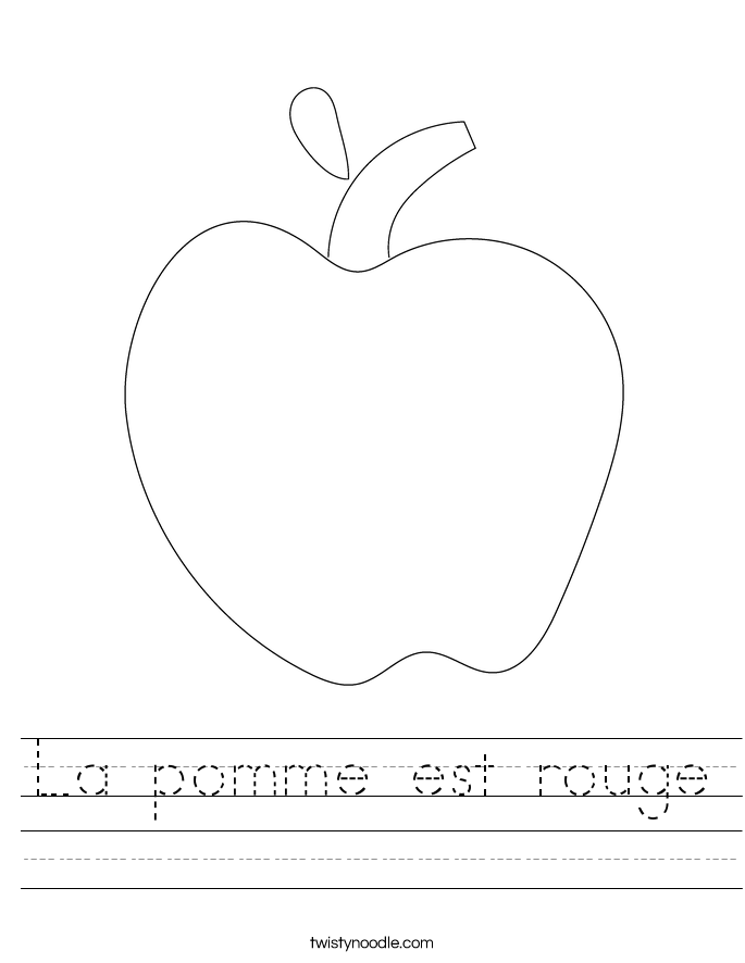 La pomme est rouge Worksheet