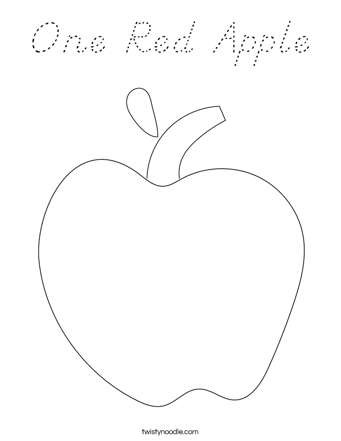 One Red Apple Coloring Page