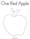 One Red AppleColoring Page