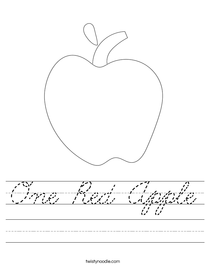 One Red Apple Worksheet
