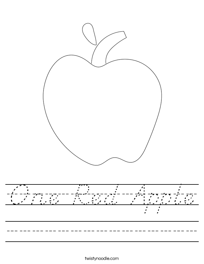 One Red Apple Worksheet
