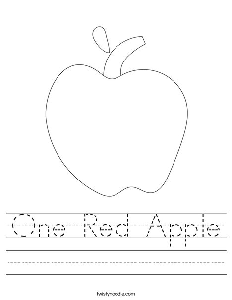 Download One Red Apple Worksheet - Twisty Noodle