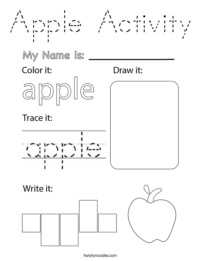 Apple Activity Coloring Page