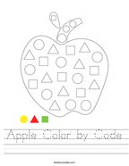 Apple Color by Code Handwriting Sheet
