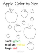 Apple Color by Size Coloring Page