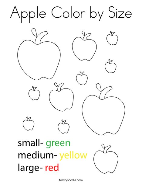 Apples And Honey Coloring Page - Apple Color By Size Coloring Page Png 468x609 Q85 