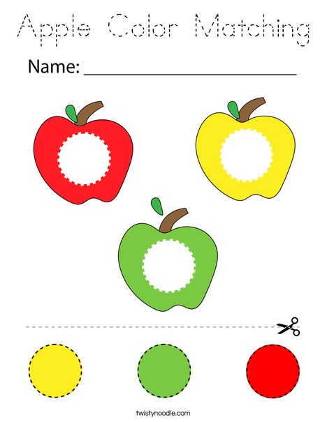 Apple Color Matching Coloring Page