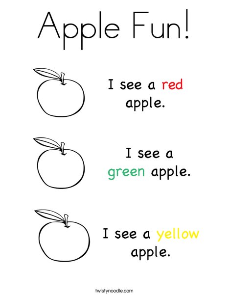 Apple Colors Coloring Page