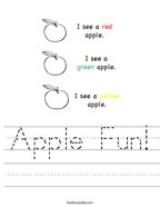 Apple Fun Handwriting Sheet