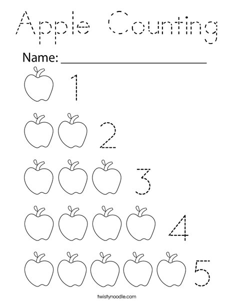 Apple Counting Coloring Page