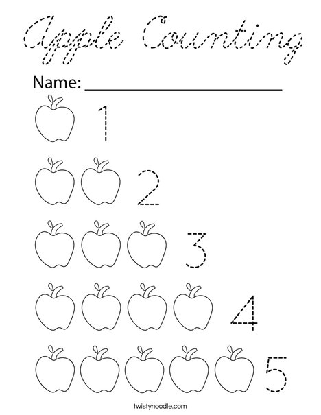 Apple Counting Coloring Page