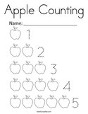 Apple Counting Coloring Page