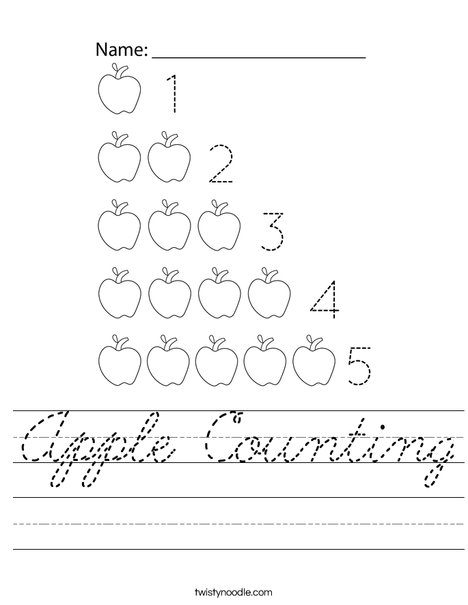 Apple Counting Worksheet