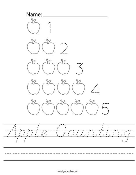 Apple Counting Worksheet