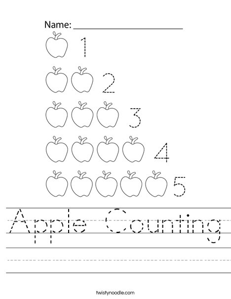 Apple Counting Worksheet Twisty Noodle Apple Counting Worksheet Twisty Noodle