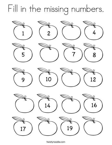 Apple Counting Coloring Page